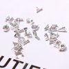 26Pcs Letter Nail Charms for Acrylic Nails, Silver Letter English Alphabet Nail Rhinestones Decoration Diamond Letters Nail Jewels DIY Manicure Acrylic Nail Art Accessories for Women and Girls