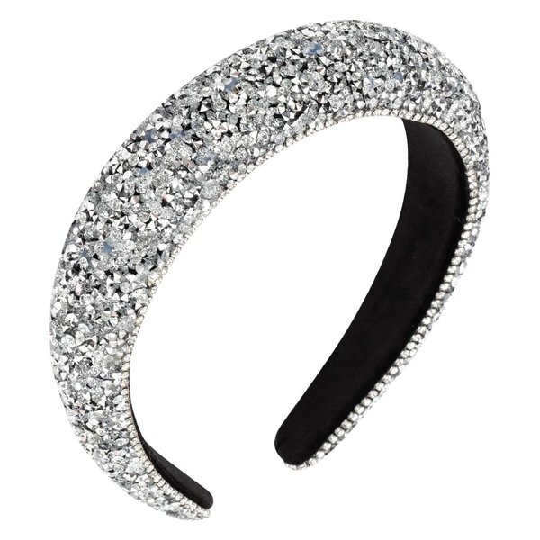 AOPRIE Baroque Headbands for Women Girls Hair Bands for Women's Hair Wide Headbands for Women Silver, 1 Pack