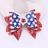 Vsdski 2PCS 4th of July Bow Hair Clips Patriotic Hair Accessories Sparkly Red White Blue Sequin Cheer Barrettes Stars Rhinestone Stripes Bows Hairpins Alligator Clips for Girls Independence Day Decor