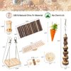 Hamster Chew Toys Set Small Animal Molar Toys Teeth Care Wooden Accessories for Guinea Pigs,Chinchillas,Gerbils,Mice,Rats,Mouse Rodents Toy Swing Seesaw Bridge (Wood)