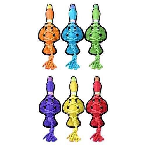 Multipet Cross-Ropes Duck Tough Dog Toy 11.5" (Assorted Color, 1 Pack)