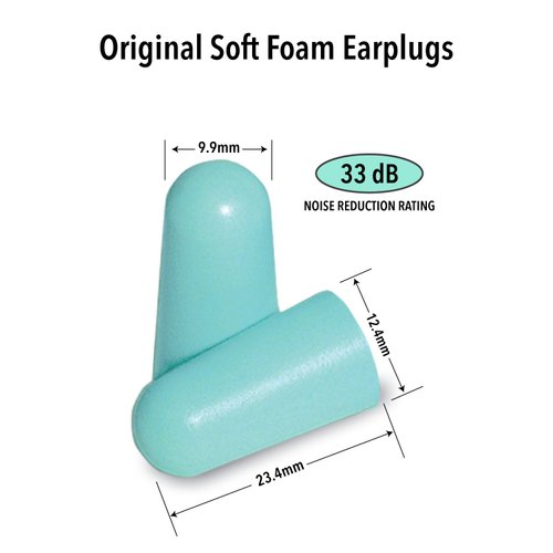 Mack's Original Soft Foam Earplugs, 50 Pair - 33dB Highest NRR, Comfortable Ear Plugs for Sleeping, Snoring, Work, Travel & Loud Events | Made in USA