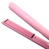 FoxyBae Flat Iron Hair Straightener - 1" Sleek & Slay Ceramic Flat Iron Hair Straightener - Dual Voltage Portable 2 in 1 Hair Curler & Straightener for Frizz Free, Shinier & Smoother Hair [Party-Pink]