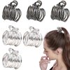 6 PCS 1.4Inch Small Hair Claw Clips for High Ponytail, Shark Hair Clips, Ponytail Buckle Hair Clip Nonslip Metal High Ponytail Claw Clip for Women Girls Thick Long Hair Fashion Accessories
