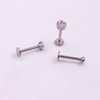 CHARMONLINE Top Push in Threadless G23 Titanium Flat Back Stud for Nose Heart CZ Lip Stud Bone Studs Nose Piercing Jewelry for Women Men