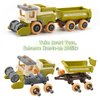 Eaciilee Sandbox Toys - Combine Harvester Truck Toy with Trailer - Farm Sand Box Toys Vehicle with Farm Animal Cows, Lambs, Outdoor Beach and Sand Toy Trucks - Gifts for Boys Girls Kids