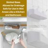 SUNFICON Adhesive Shower Caddy Wall Mounted Bathroom Shelf Organizer Storage Rack No Drilling Shower Shelf Bath Essentials Shampoo Spice Holder 2 Clear Adhesives for Shower Room Bathroom Kitchen White