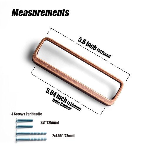 Goo-Ki Antique Copper Cabinet Pulls with Hole Center 2.5''(64MM),Retro Zinc Alloy Drawer Pulls for Drawer,Wardrobe,Cupboard,6 Pack