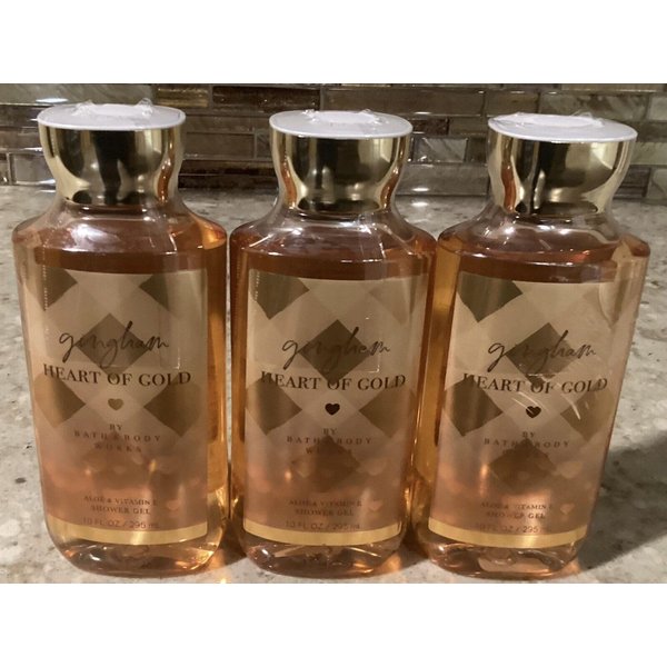 3 GINGHAM HEART OF GOLD Shower Gel bath body wash