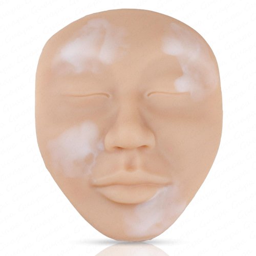 Vitiligo Camouflage Practice Pad, Silicone Realistic Practice Skin for Leukodermia - Leucoderma Concealing Tattoo Training (Light Brown)