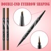 DEFSAP Eyebrow Pencil, Magical 2-in-1 Dual-Ended Eye Brow Pencil for Women with Waterproof 4-Fork-Tip and Single Tip Eyebrow Pen, Lasts All Day (Dark Brown)