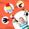 okegztoa Puppets Parrot Hand Puppet,13.8" Animal Puppets Hand Puppets Bird Stuffed Animal Hand Puppets for Kids with Movable Mouth,Puppet Plush Multi-Color Toys Bird Puppet Role Play Teaching(Red)