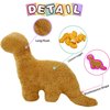 Isaacalyx Dino Nugget Pillow, 16 inch Soft Dinosaur Chicken Nuggets Pillow for Birthday Gifts, Dinosaur Theme Party Decorations (Brontosaurus, Small)