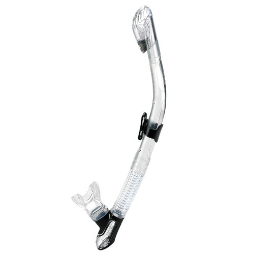 Mares Italian Design Premium Collection Ergo Dry Snorkel - Comfortable Silicone Mouthpiece and Purge Valve for Snorkeling and Scuba, Clear