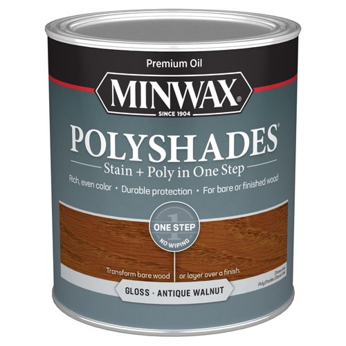 1 qt Minwax 61440 Antique Walnut PolyShades Wood Stain And Polyurethane, Gloss