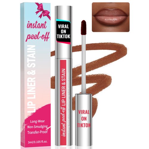 iMethod Lip Stain - Lip Liner Stain, Long Lasting Lip Stain Peel Off, Waterproof Stay On All Day, Transfer-Proof, Highly Pigmented, Natural Instant Peel Off Lip Stain Color, Coffee