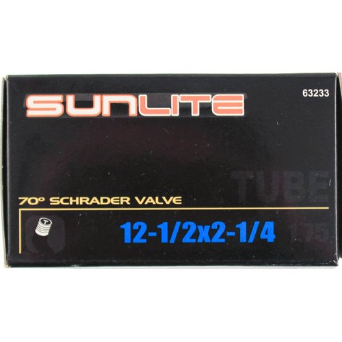 Sunlite Bicycle Tube 12-1/2 x 2-1/4 (1.75) Angled 70 Degree SCHRADER valve