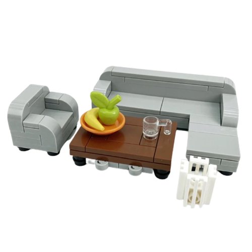 General Jim's Building Blocks Bricks House Furniture Set #2 for Bedroom Living Room & Dining Room for City Street Houses Fun for Teens or Adults