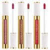 MAKI YIKA 3Pc Metallic Lipstick Long Lasting Pink Brown Red Glitter Lipsticks High Shine Lipstick No Smudge No Transfer Liquid Lip Gloss (Pink/Brown/Red)