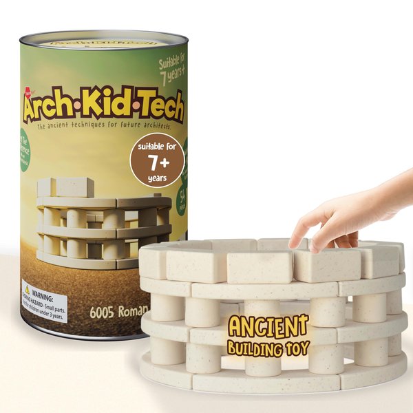 Taksa Toys Arch-Kid-Tech Roman Theater STEM Building Blocks Kit - 54-Piece Premium Educational Set for Kids Ages 7-10+ Years - Indoor Architectural Construction Games - Montessori Learning Toys