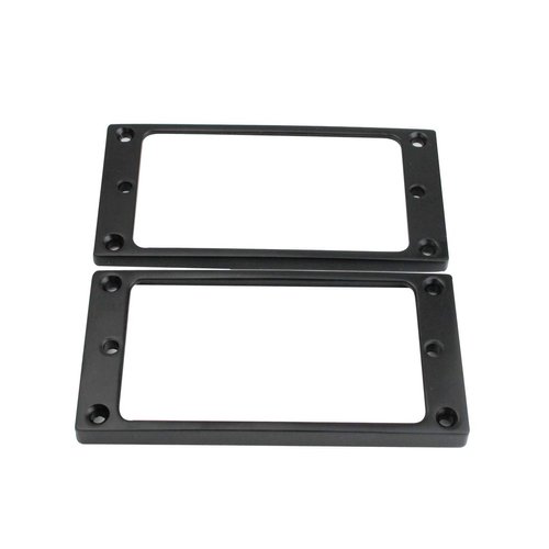 Guyker Flat Metal Humbucker Pickup Mounting Ring Set - Bridge Neck Pickups Cover Frame Replacement Part for Electric Guitar or Precision Bass(2PCS, Black)