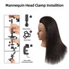 WikNifo Real 100% Human Hair Mannequin Head with Stand for Hairdresser Practice Manikin Cosmetology Doll Training Head Braiding Styling