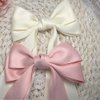SALOCY Hair Clip - 2 Count Pink Satin Hair Ribbon Bows with Long Tail for Women Girls - Cute Hair Accessories for Hair Design