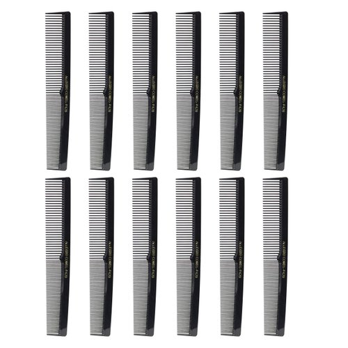 Allegro Combs 420 Hair combs Barber Comb Comb Set Hair Cutting Combs Pocket Comb Combs for Hair Stylist Styling Comb Black Combs 12 pk.