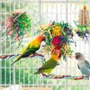 Bird Toys Bird Shredding Foraging Toys Parakeet Toy Chewing Hanging Toy Bird Shredded Paper Bird Cage Accessories Bird Rope Perch for Conure Cockatiel Budgies Lovebird Parrotlet (Without Rope Perch)