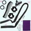 kossys Heat Less Curling Rod Headband, No Heat Hair Curler to Sleep in, Overnight Curls, Satin Heat Less Curling Set for Long Hair, Black, 1 Count