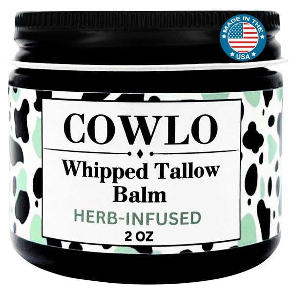 Whipped Tallow Balm for Skin - 100% Grass Fed Beef Tallow Face Moisturizer - Beef Tallow for Skin, Eczema, Baby Skin, and Beef Tallow for Face - Grassfed Beef Tallow - Herb Infused, 2oz