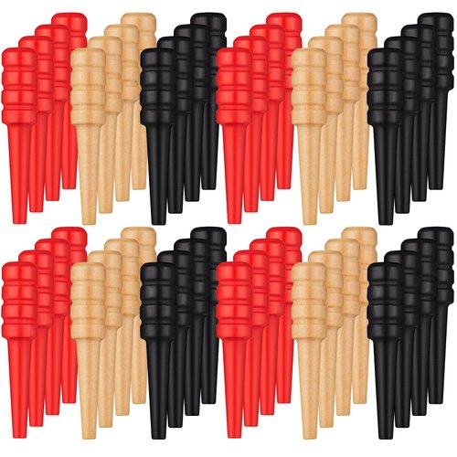 48 Pieces Wooden Cribbage Pegs Wood Cribbage Board Pegs Fit 1/ 8 Holes with Storage Pouch for Cribbage Traditional Board Game, 3 Colors