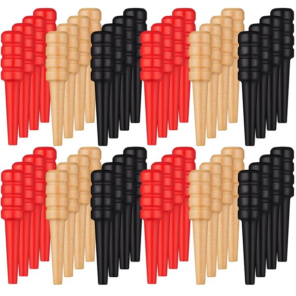 48 Pieces Wooden Cribbage Pegs Wood Cribbage Board Pegs Fit 1/ 8 Holes with Storage Pouch for Cribbage Traditional Board Game, 3 Colors