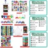 RoundFunny 212 Pcs Video Game Party Favors Birthday Supplies for Kids Rings Finger Lights Badge Keychain Bracelet Sticker Tattoo Stamper Bag Wristband for Kids Gamer Party Bag Rewards Gift