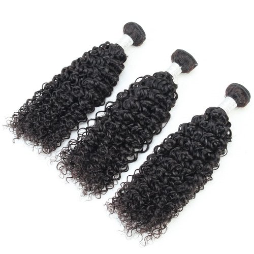 LINYINGYH 14 16 18 inch Curly Bundles Weave Human Hair Kinky Curly Bundles Brazilian Jerry Curl Remy Hair Bundles 12A Unprocessed Virgin Hair Extensions Natural Color