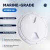 Five Oceans 8" Boat Hatch, 2-Pack Marine Round Inspection Deck Plate Hatch with Detachable Cover, UV-Resistant ABS White Plastic, for Pontoon, Fishing Boat, Bass Boat, Yacht, Sailboat, RVs - FO571-M2