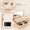JYHi False Eyelash Storage Case with Mirror Lash Organizer Holder Box Empty Makeup Cosmetic Travel Case and Eyelash Tweezers Lash Container (Gold)