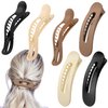 ZANWELL Flat Hair Clips For Women - French Concord Lay Flat Claw Clips for Thin Thick Curly Hair,Strong Hold Duck Billed Clips，Comfortable Curved Design Alligator Hair Clips[6-Pack 4.3 Inch]