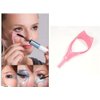 3Pcs Plastic Makeup Upper Lower Eye Lash Mascara Guard Applicator With Comb Eyelashes Curlers Applicators (Pink)