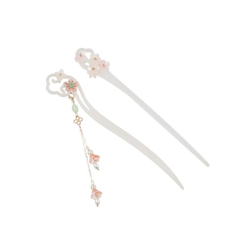 4 Pcs Acetate Hair Sticks Simple Vintage Tassel Hair Sticks Handmade Chinese Style Hair Chopsticks Flower Hairpins Hair Accessories for Women Girls