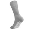 Falari Men Women Anti Slip Grip Non Skid Crew Cotton Diabetic Socks For Home Hospital (3-pairs Grey, 9-11 Women/Men Size)