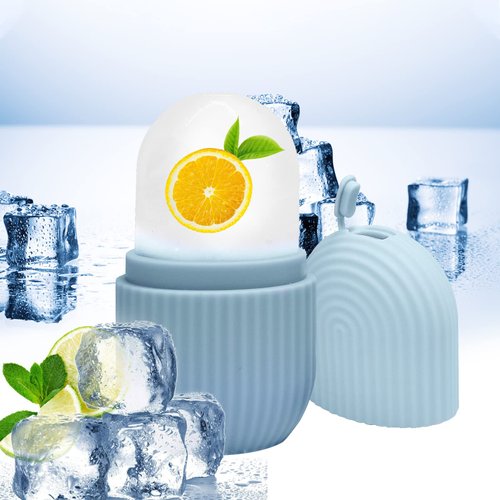 Ice Face Roller, Ice Roller for Face and Eye,Puffiness Relief,Face Roller Skin Care,Tighten Skin,Silicone Facial Massage Ice Mold,Reusable Face Massage,Ice Mold for Face Beauty Gift for Women (Blue)