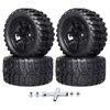 Hobbyfire PreGlued 12mm Hex 1/10 Scale RC Truck Tires and Wheels Compatible with Traxxas Rustler VXL Redcat Volcano Brushless 2s 3s Lipo