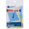 Avery Write & Erase Durable Plastic Mini Dividers for 3 Ring Binders and 7-Ring Binders, 5.5" x 8.5", 5-Tab Set, Multicolor, 1 Set (16180)