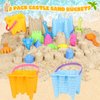 KUBUSFLY Beach Toys for Toddlers, Sand Castle Toys with 2 Sand Bucket, 2 Mesh Bag, 4 Sand Shovels & Sand Molds, Travel Sand Toys for Beach Sandbox Toys for Toddlers Kids Baby Boys Girls Age 3-10