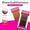 TDANCE Dark Brown Lash Extensions Colored Lash Extensions 0.03/0.05/0.07/0.1/0.15mm C/CC/D/DD/J/B/L Curl Premium Brown Eyelash Extensions Salon Use (Dark Brown,0.03-DD,8-15mm)