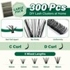 DIY Lash Extension Kit KEYYOU 300Pcs Individual Eyelash Extension Kit 30D40D50D 0.07C Curl 9-18MIX Lash Clusters Kit with Lash Glue Remover Applicator Easy to Use(Kit-30D40D50D-0.07C,9-18MIX)