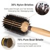 BRUSHZOO Round Brush for Blow Out Styling, Curling, Straightening for Women & Men - Wooden Brush with AddShine Volume (2.4 Inch)