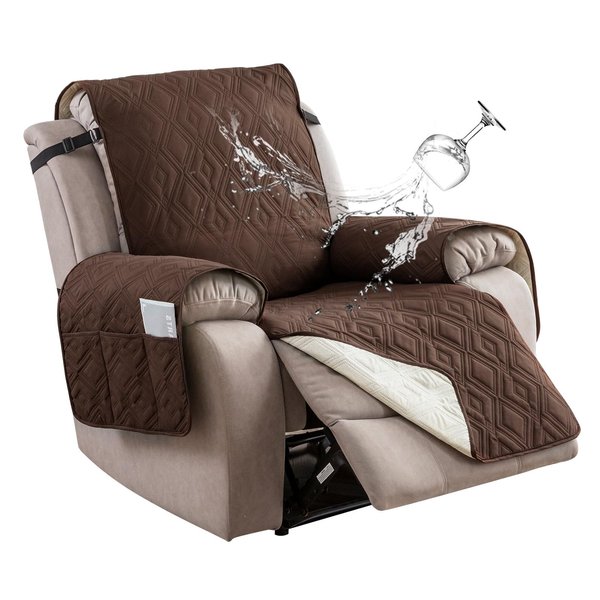 100% Waterproof Recliner Cover Recliner Chair Cover Recliner Slipcover for Living Room (Chocolate, 23'')