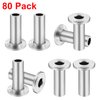 CKE 80 Pack T316 Stainless Steel Protector Sleeves for 1/8" Wire Rope Cable Railing, Marine Grade Protective Sleeves Deck Cable Railing Kit for Wood Posts DIY Balustrade, Come with Free Drill Bit CR01